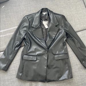 Vegan Leather Blazer